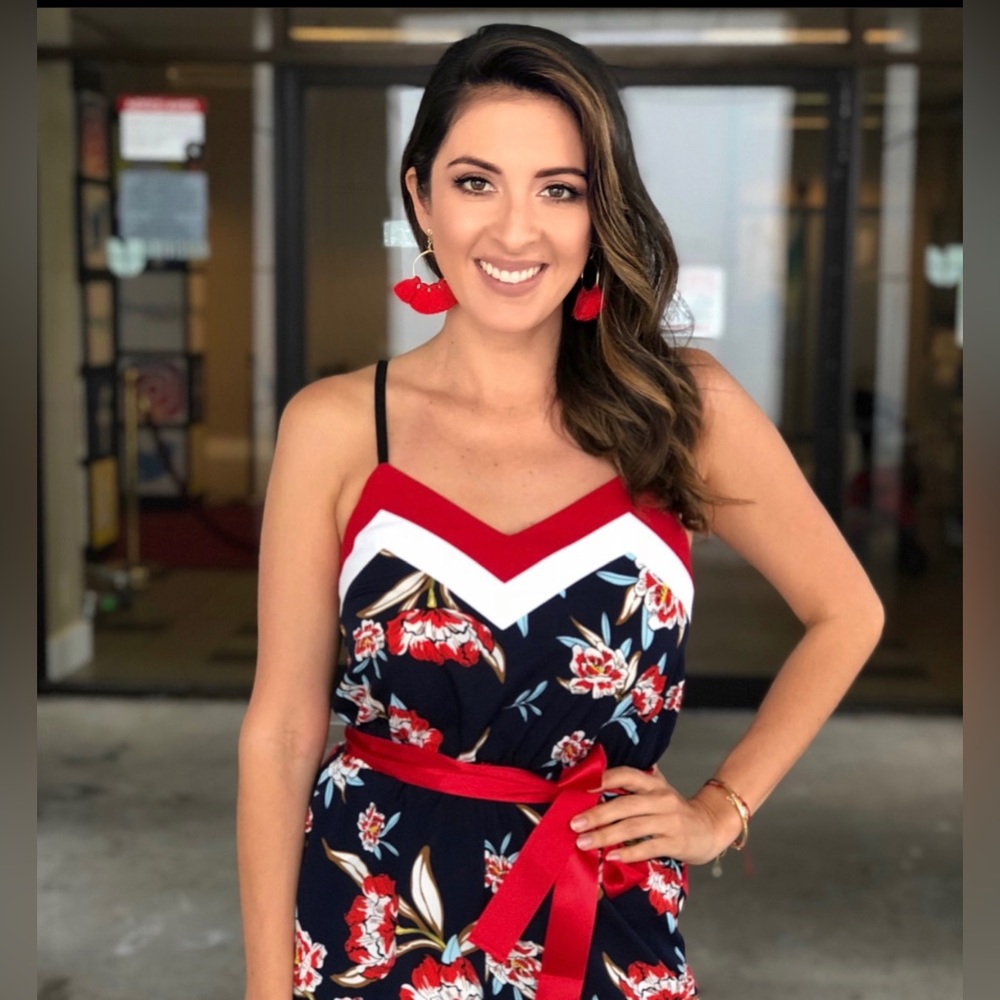Floral strap jumpsuit